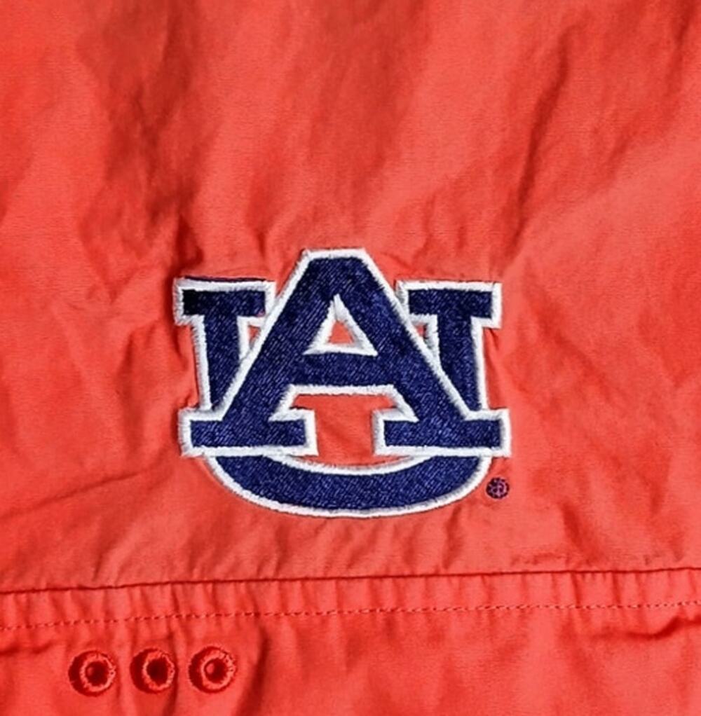 Columbia PFG Auburn Tigers Shirt Mens Medium Orange Short Sleeve Vented Fishing